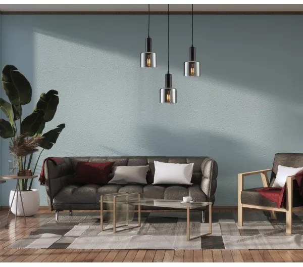 ITALUX PND-65342-1-BK+SG - Lampadario a sospensione con filo SANTIA 1xE27/40W/230V nero