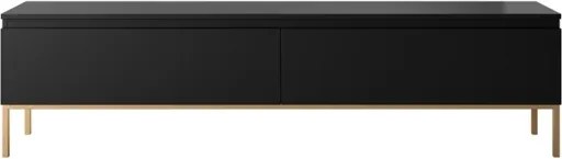 Mobile TV Da Terra 175 Cm 2 Ante Nero Piedini Oro Lume