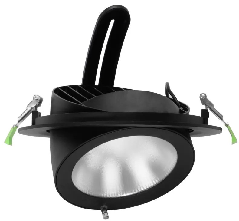 Faro LED Incasso 42W Nero Orientabile, Foro Ø210mm con driver Philips Colore Bianco Variabile CCT