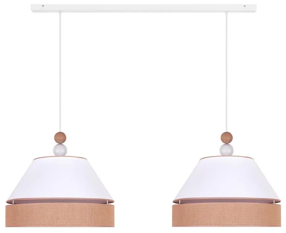 Duolla - Lampadario a sospensione con filo AVIGNON 2xE27/15W/230V bianco/marrone