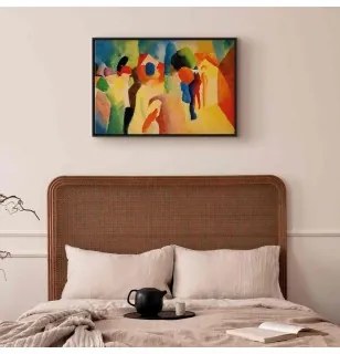 Quadro - With a Yellow Jacket (August Macke) In cornice nera di legno 120x80