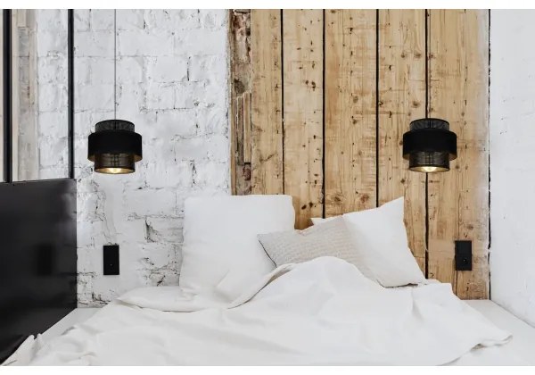 Lampadario a sospensione con filo NESS 1xE27/60W/230V nero