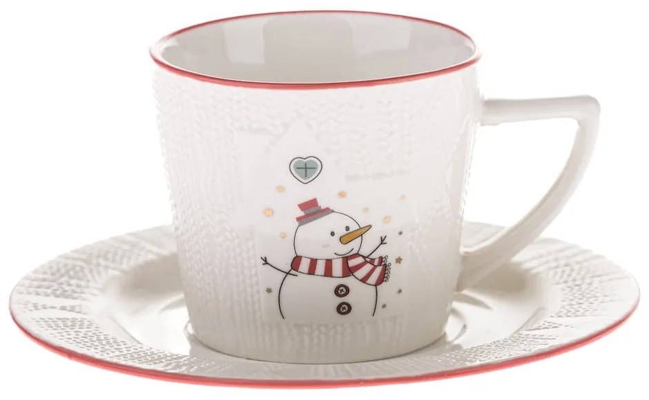 Tazzina bianca in porcellana a tema natalizio 110 ml Snowman – Dakls