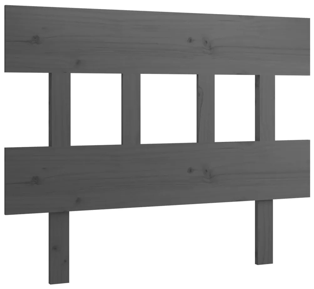 Testiera per letto grigia 93,5x3x81cm in legno massello di pino