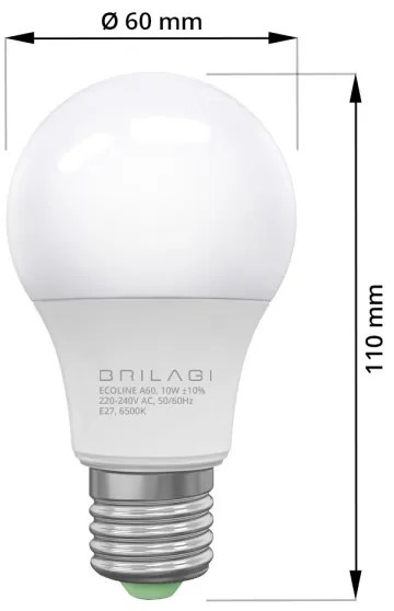 SET 3x Lampadina LED ECOLINE A60 E27/10W/230V 4000K - Brilagi