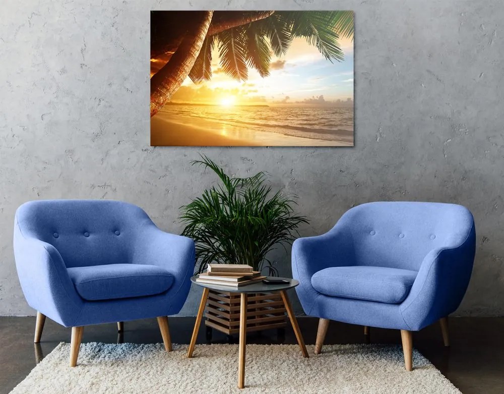 Quadro su tela – Alba sulla spiaggia caraibica