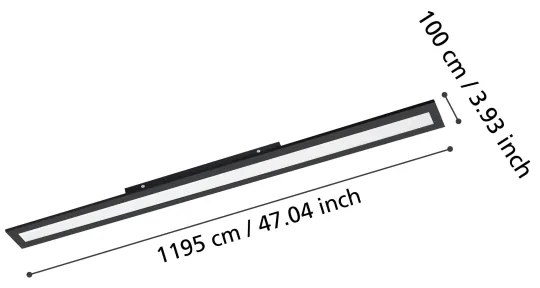 Eglo 900822 - Plafoniera LED SALOBRENA LED/38W/230V 120x10 cm nero