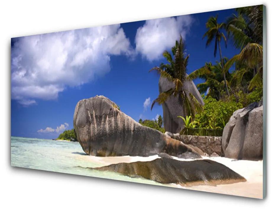 Pannello rivestimento parete cucina Paesaggio della spiaggia delle rocce 100x50 cm