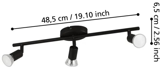 Eglo 32431 - Faretto LED BUZZ-LED 3xGU10/2,8W/230V 3000K nero