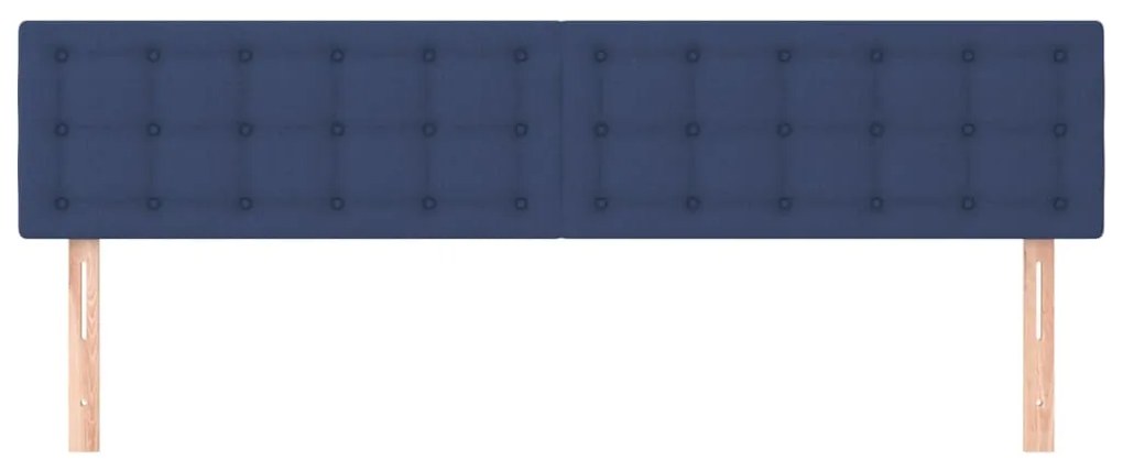 Testiera 2 pz blu 90x5x78/88 cm in tessuto