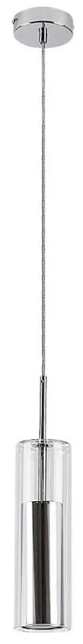 Rabalux 72046 - Lampadario a sospensione con filo KALEVI 1xGU10/50W/230V limpido/cromo