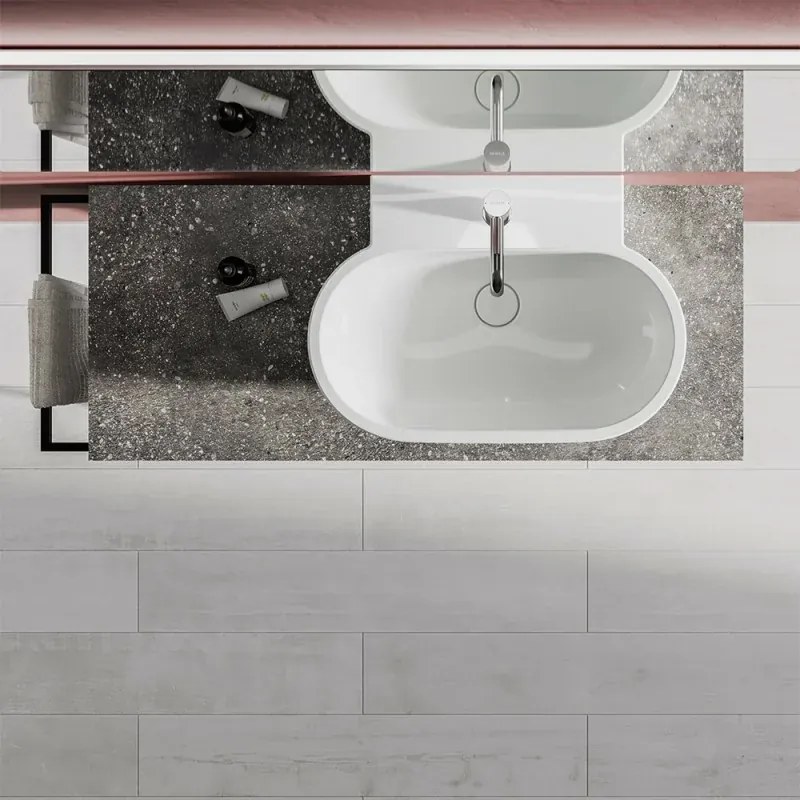 Lavabo da appoggio 65 cm linea Mirto con piletta click clack inclusa