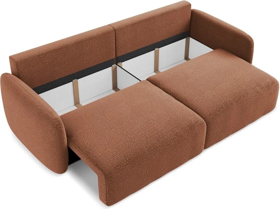 Divano color mattone allungabile/con contenitore 238 cm Kalena – Makamii