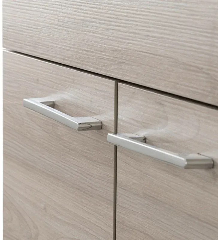 Mobile lavatoio 60x50 cm 2 ante rovere grigio con vasca in resina