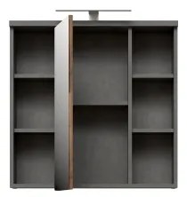 Mobile da bagno sospeso con specchio VENOM, antracite/marrone