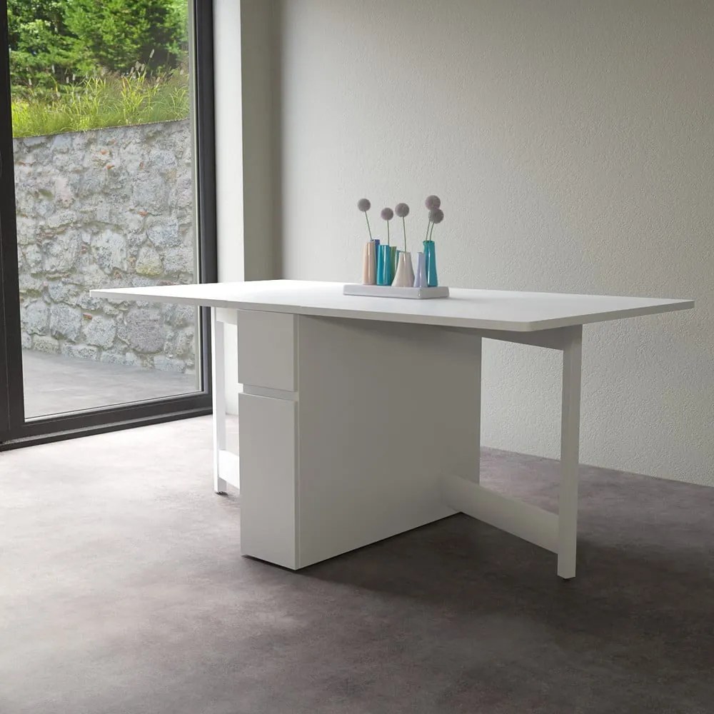Tavolo multifunzionale pieghevole bianco Kungla - Woodman