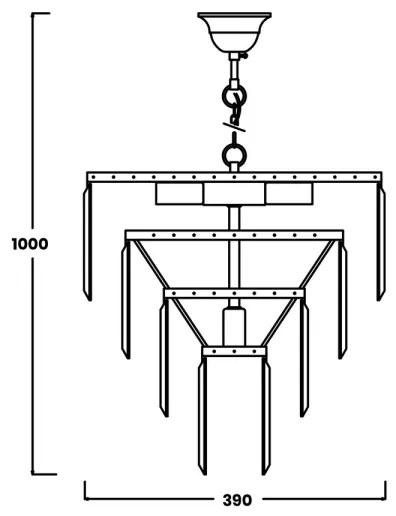 Zuma Line 17106/4+1-GLD - Lampadario di cristallo su filo AMEDEO 5xE14/40W/230V