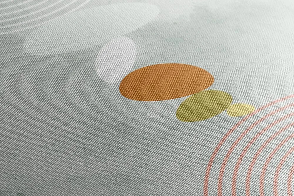 Quadro su tela – Cerchio moderno con arcobaleno Mid-Century