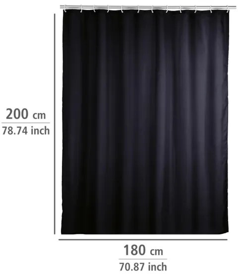WENKO 20043100 - Tenda per doccia 180x200 cm nera