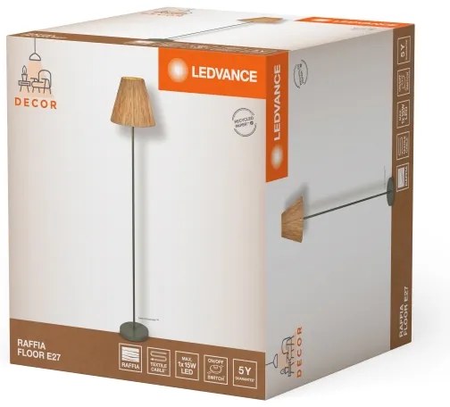 Ledvance - Lampada con piedistallo DECOR RAFFIA 1xE27/15W/230V bastone di rafia