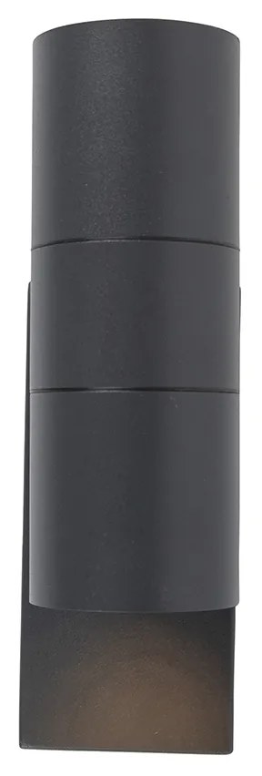 Set di 2 lampade da parete per esterni grigio scuro 2 luci sensore crepuscolare - Duo