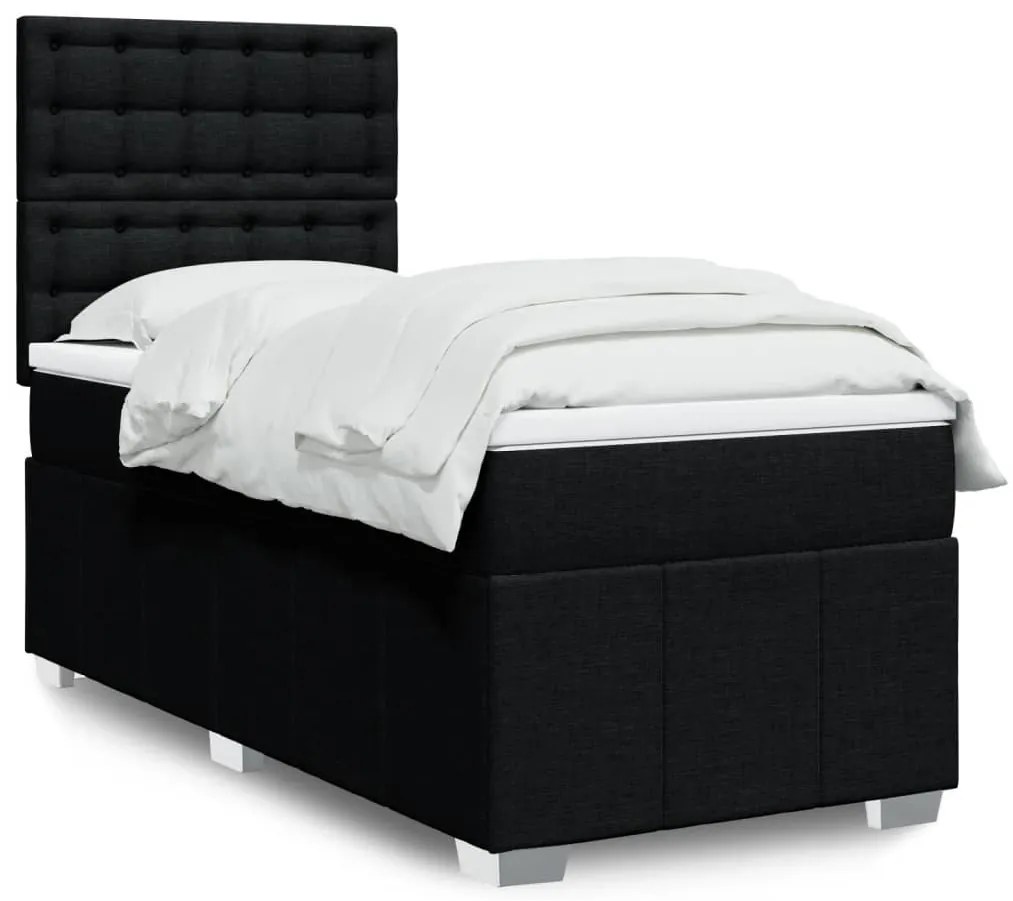Giroletto A Molle Con Materasso Nero 90x200 Cm İn Tessuto /