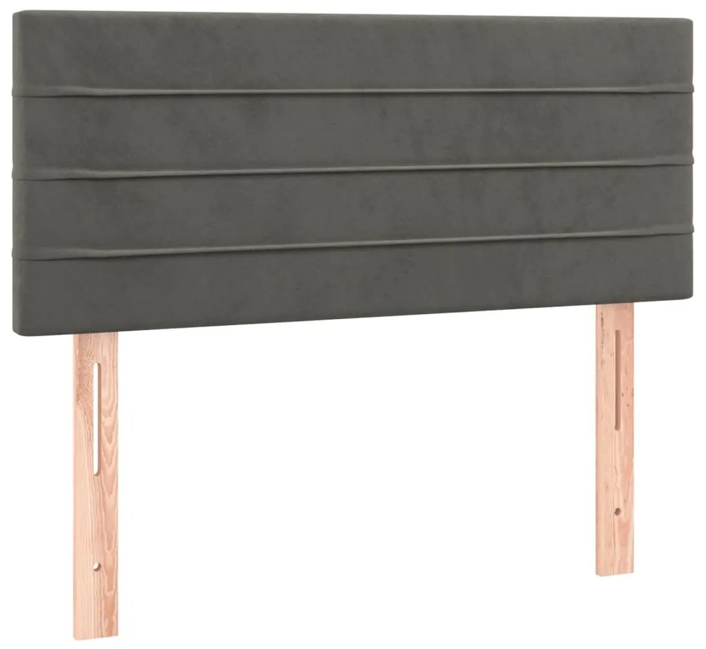 Testiera grigio scuro 90x5x78/88 cm in velluto