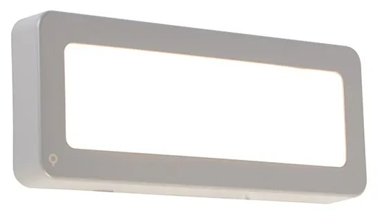 Lampada da parete esterna rettangolare moderna grigia con LED - Prim