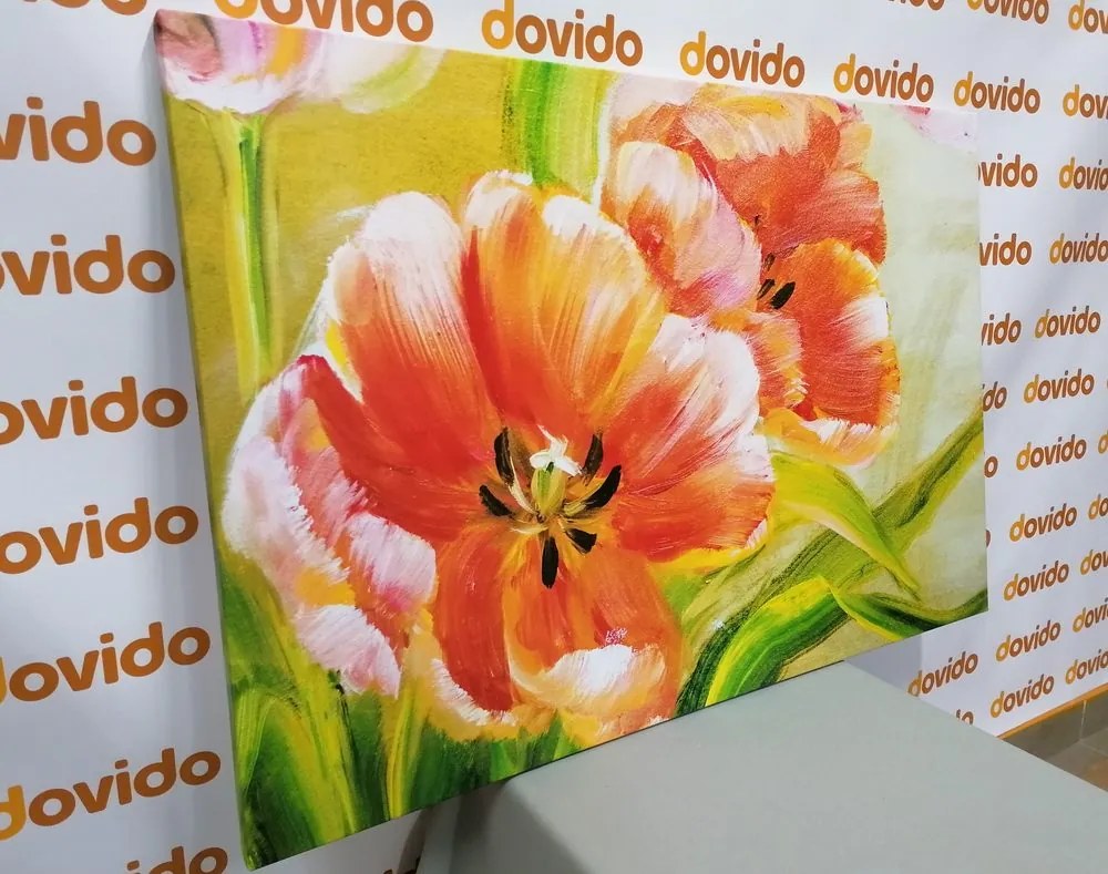 Quadro su tela – Tulipani rossi in stile vintage