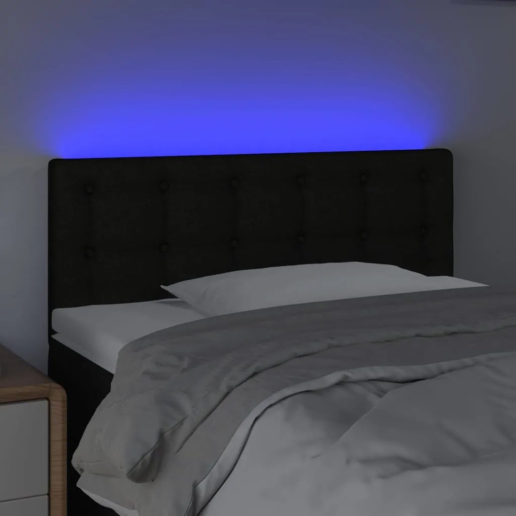 Testiera a led nera 80x5x78/88 cm in tessuto