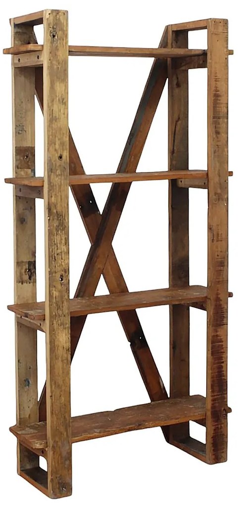 TEMPUS - mobile in legno riciclato con 4 ripiani