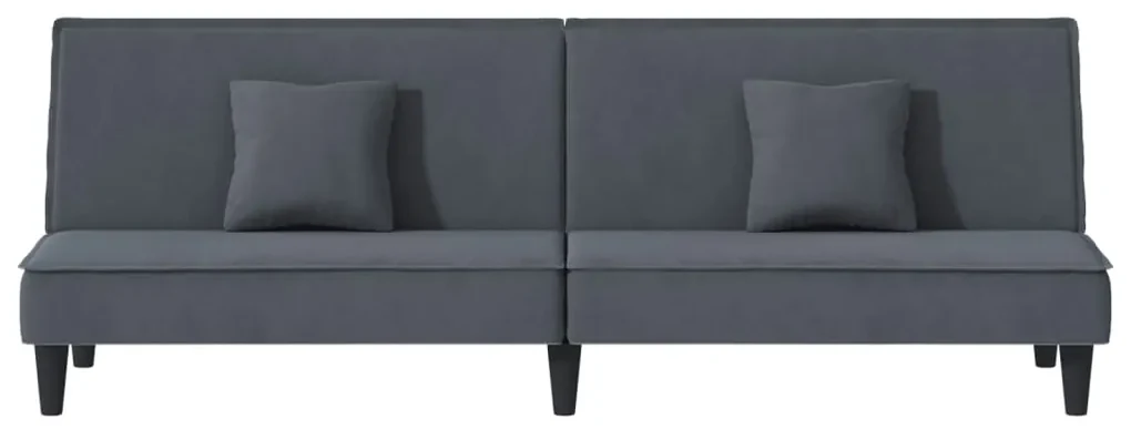 Divano letto grigio scuro in velluto