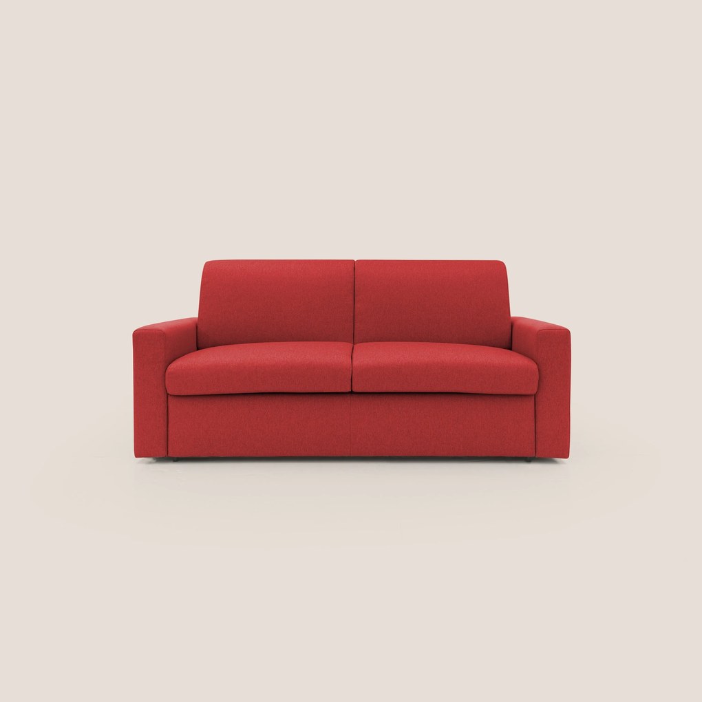 Kansas Divano letto matrimoniale alto 20 cm in tessuto impermeabile misto cotone T13 rosso