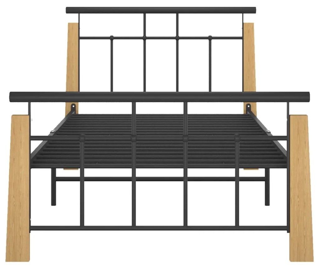 Giroletto in Metallo e Legno Massello di Rovere 90x200 cm