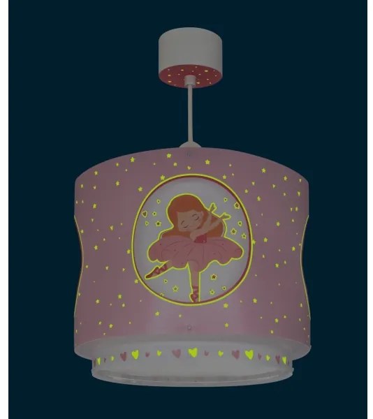 Dalber 60912 - Lampadario per cameretta PRINCESS DANCE 1xE27/15W/230V rosa