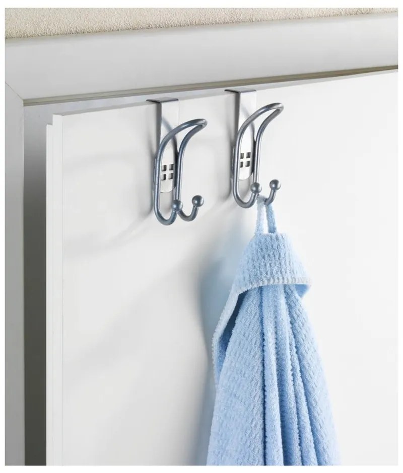 Set di 2 ganci per porte in argento Gancio per porta - Wenko