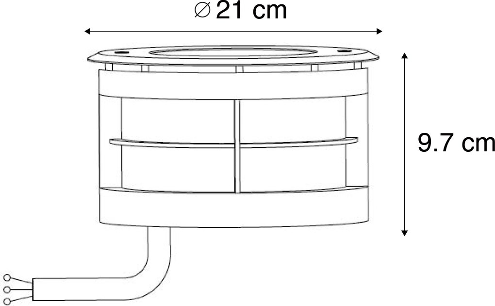 Faretto da giardino moderno in acciaio con LED 20W - Bridge