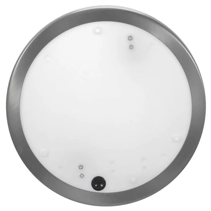 Plafoniera Rotonda in Acciaio Inossidabile 2 basi E27 Ø28cm IP54