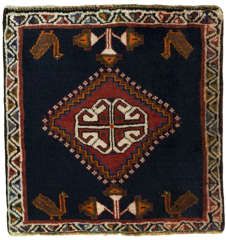 Shiraz Tappeto 50 x 50 Rosso (Iran) Annodato A Mano