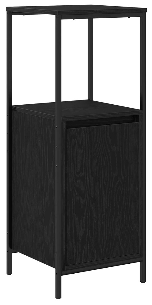 Set di mobili da bagno 3 pezzi in rovere nero in legno ingegnerizzato