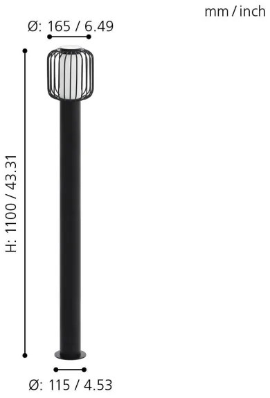 Eglo 98724 - Lampada da esterno RAVELLO 1xE27/28W/230V IP44