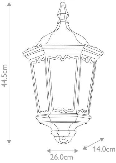Elstead MD7-BLACK – Applique da esterno MEDSTEAD, 1xE27/60W/230V IP44, nero