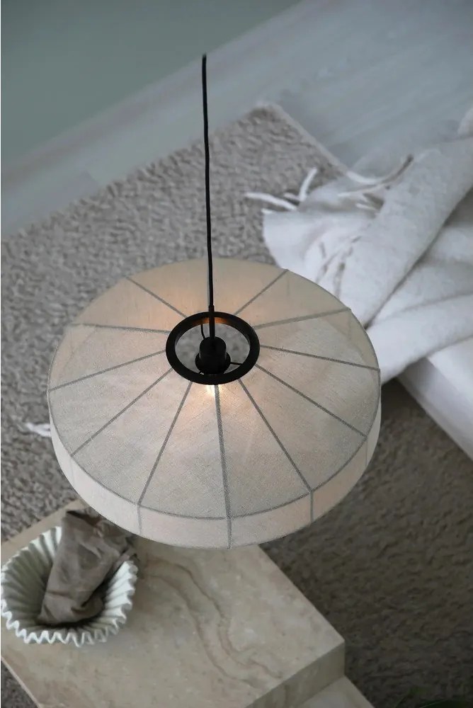 Lampadario bianco e nero con paralume in tessuto ø 57 cm Alia – Markslöjd