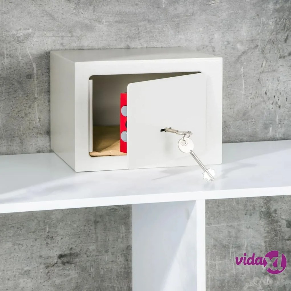 HI Cassaforte per Hotel con 2 Cavi 23x17x17 cm Acciaio Bianco