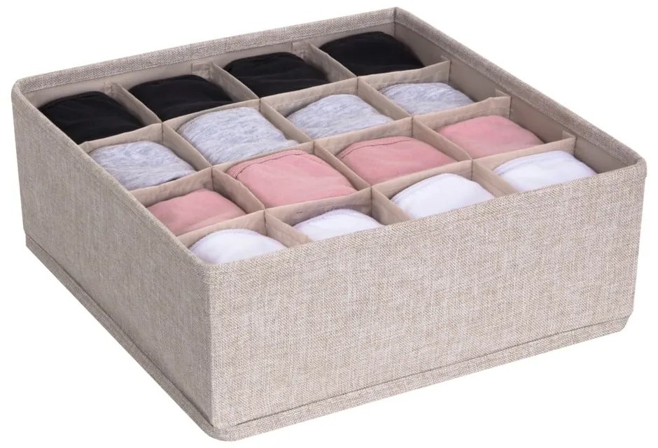 Organizzatore per cassetti beige con 16 scomparti Cassetto - Bigso Box of Sweden