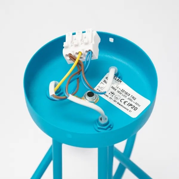 Lampadario a incasso per bambini con LED OXFORD 3xE27/15W/230V Blu