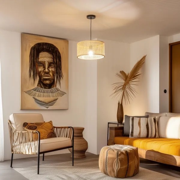 Brilagi - Lampadario LED a sospensione su cavo CERIA BOHO 1xE27/40W/230V Ø 40 cm bambù