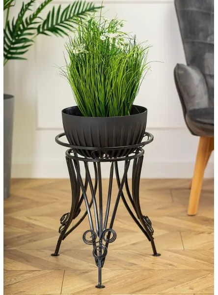 Portafiori 47x43 cm nero