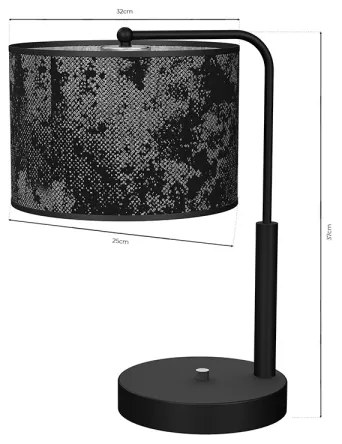 Lampada da tavolo SATINO 1xE27/60W/230V nero/grigio