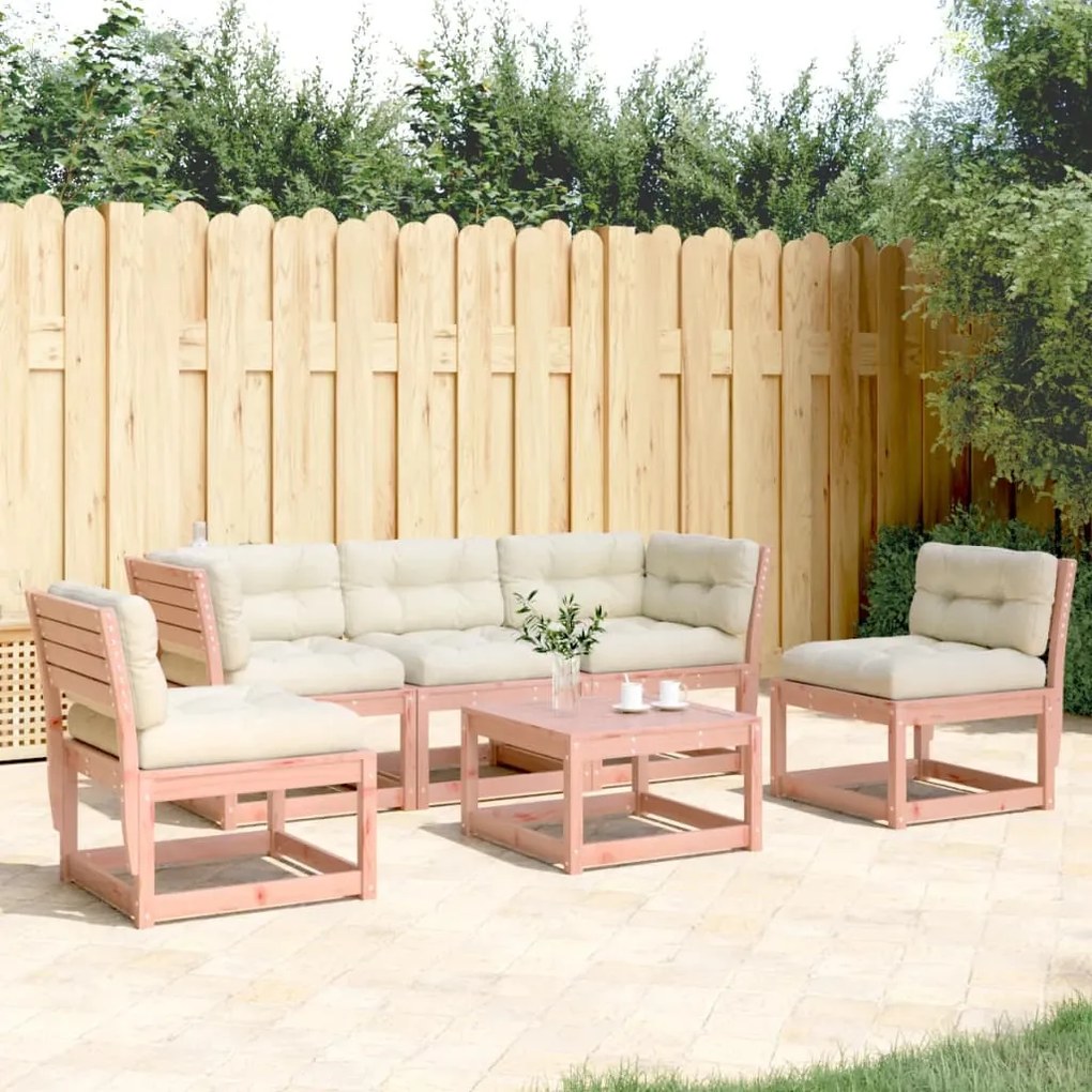 Set divani giardino 5 pz con cuscini legno massello di douglas